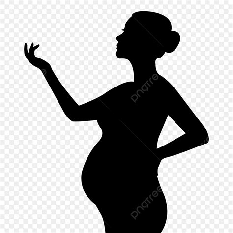 Pregnant Woman Silhouette PNG Transparent, Pregnant Woman Holding Hands ...