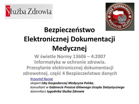 PPT Bezpieczeństwo Elektronicznej Dokumentacji Medycznej PowerPoint