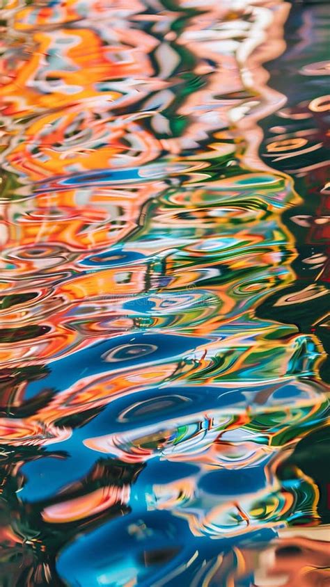 Abstract Colorful Reflections On Water Vibrant Artistic Effect Stock