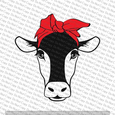 Heifer Cow With Bandana Svg File Cricut Design Space Etsy