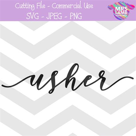 Wedding SVG Usher Cutting File DIY Wedding Clipart Sign SVG - Etsy