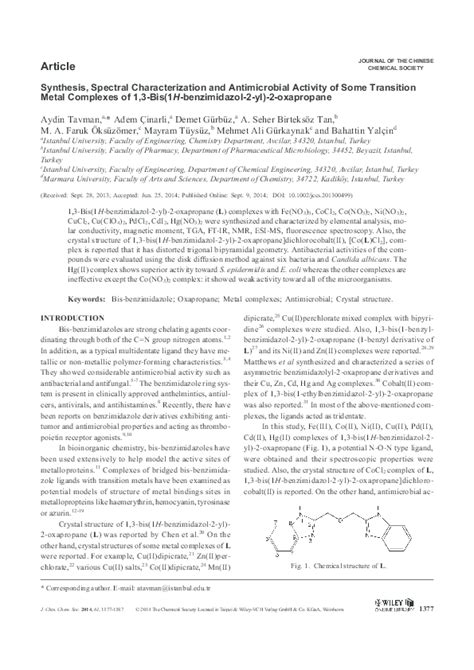 Pdf Synthesis Spectral Characterization And Antimicrobial Evaluation Of Schiff Base Cu Ii