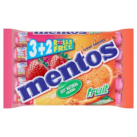 Mentos Fruit Chewy Dragees 5 x 38g (190g) | Chewing Gum & Mints ...