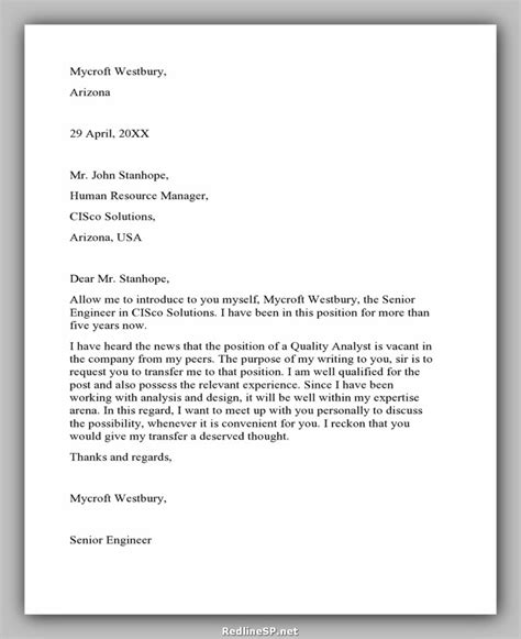 30 Greatest Job Transfer Letter Sample And Template Redlinesp