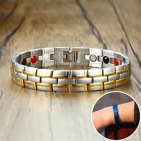 Health Magnetic Bracelet Male Stainless Steel Wrist Band Magnetic