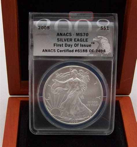 Silver American Eagle Anacs Ms First Day Of Issue