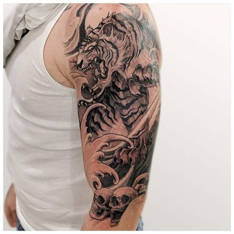 Awesome Chinese Tiger Tattoo Sleeve Ideas In