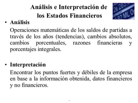 Presentacion De Analisis E Interpretacion De Estados Financieros 1