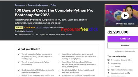 Share Course 100 Days Of Code The Complete Python Pro Bootcamp For