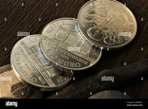 Austrian silver coins Vienna Philharmonic 2011. Investment coins Stock ...