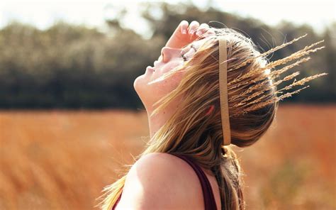 Wallpaper Face Sunlight Women Outdoors Model Blonde Closed Eyes