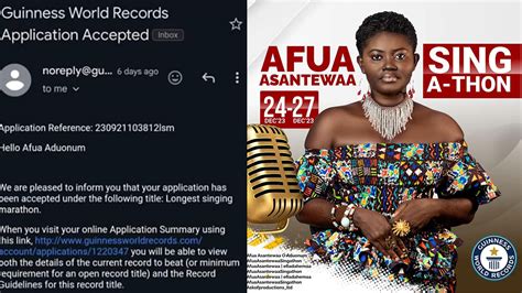 Afua Asantewaa Aduonum To Break Sing A Thon Guinness World Record Ghana Music