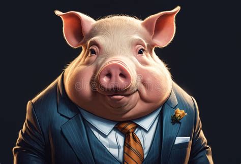 Pig Dressed In A Suit And Tie A Pig Dressed In Formal Wear Wearing A