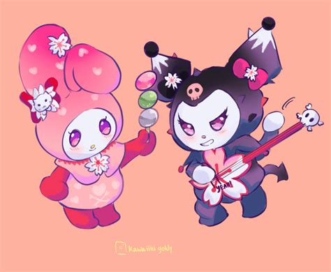 kuromi and my melody fanart : r/sanrio