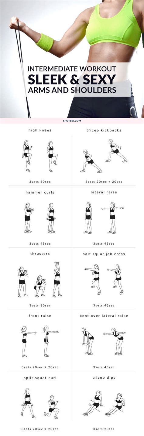 Intermediate Arms And Shoulders Workout Routines For Women Dumbbell Workout Routine Fitness Body