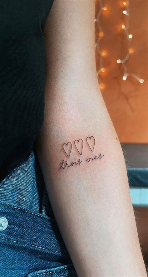 70 Beautiful Tattoo Designs For Women Triple Hearts I Take You