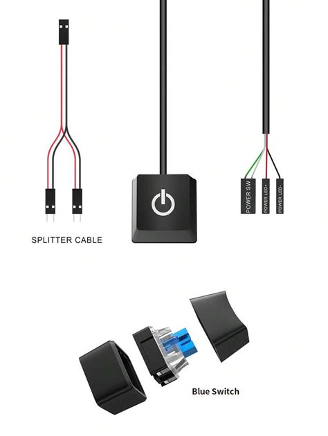 Desktop Computer Power Switch Power Supply Control Adapter Cable 2m