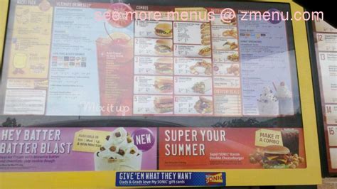 Online Menu of Sonic Drive-In Restaurant, Sandusky, Ohio, 44870 - Zmenu