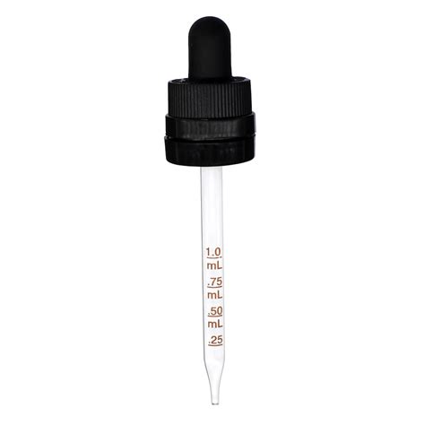 18 415 Black PP Plastic CRC And Tamper Evident Dropper With 94mm