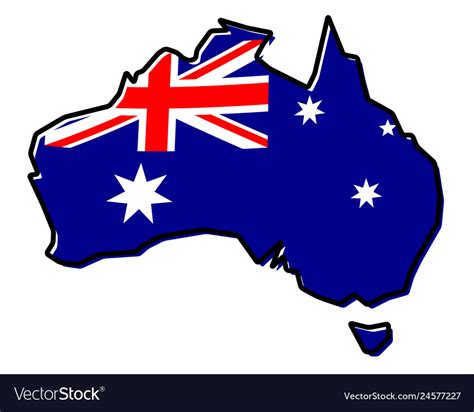 Simplified Map Of Australia Outline With Slightly Vector Image