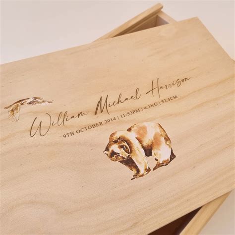 Colour Forest Animals Baby Keepsake Box Debs Design Lab