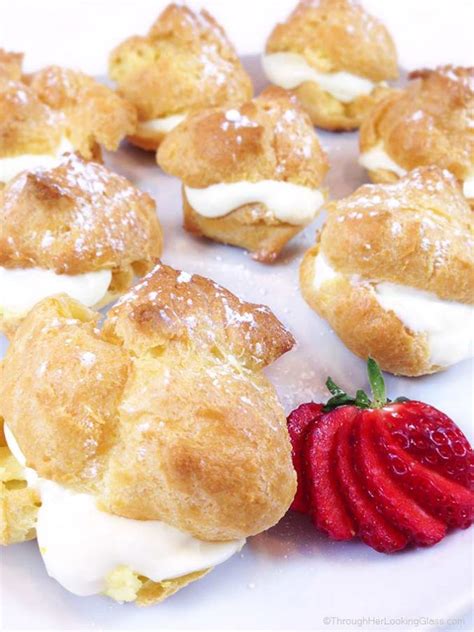 Lemon Curd Whipped Cream Filled Easy Cream Puffs Through Her Looking