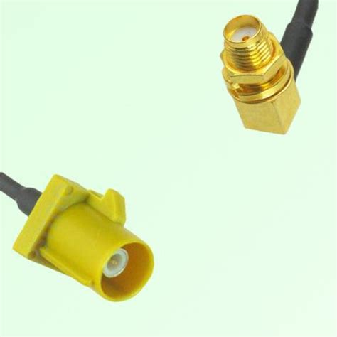 FAKRA SMB K 1027 Curry Male Plug To SMA Bulkhead Female Jack RA Cable