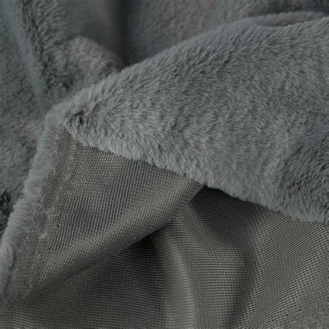 Tissu Fausse Fourrure Paillet Argent Gris