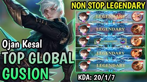 GUSION BEST BUILD NON STOP LEGENDARY GUSION GAMEPLAY BY TOP GLOBAL