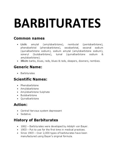 Barbiturates | Substance Abuse | Drugs Acting On The Nervous System