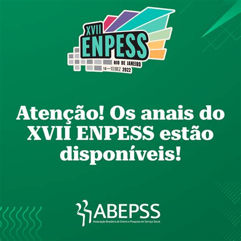 Os Anais Do Xvii Enpess J Est O Dispon Veis Abepss