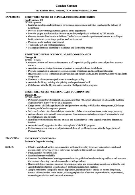 Registered Nurse Clinical Coordinator Resume Samples Velvet Jobs