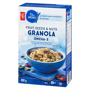 PC Blue Menu Granola Cereal Fruit Seeds Nuts Omega 3 PC Ca