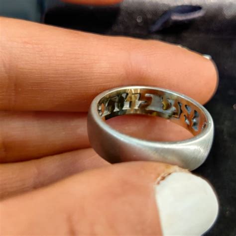 Hebrew Wedding Ring Brushed K White Gold Two Tone Jewish Etsy