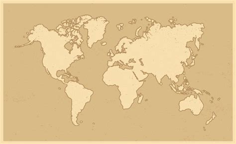 Retro Mappa Del Mondo Vettore Gratis