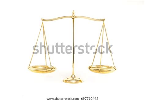 Golden Brass Balance Imbalance Scale Isolated Stock Photo Edit Now