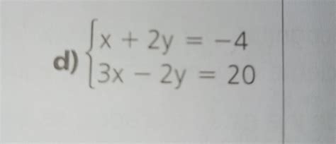 Determine A Solucao De Cada Um Dos Seguintes Sistemas De Equacoes Do 1