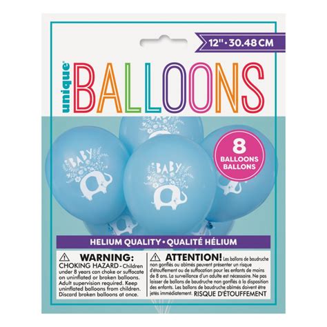 Grossiste 12 Ballons latex 30 cm Eléphant bleu Réservé aux