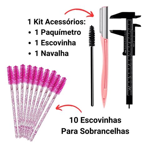 Kit Design De Sobrancelha Completo Henna Glance Profissional E