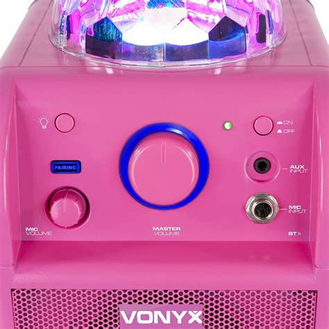 Girls Karaoke Machine Speaker And Wireless Microphone Vonyx Sbs50p Pink