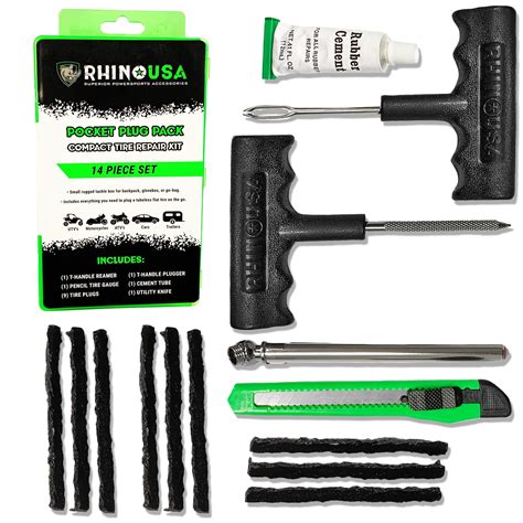 Rhino USA 14 Piece Compact Tire Repair Kit Walmart