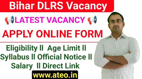 Bihar DLRS Recruitment 2023 Out Apply Online 10101 Various Vacancies