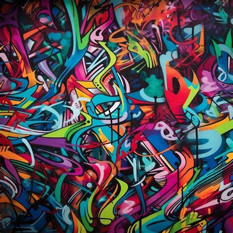 Premium Photo | A colorful graffiti wall has the word " on it