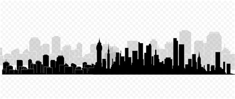 City Skyline Landscape Black Silhouette PNG Citypng