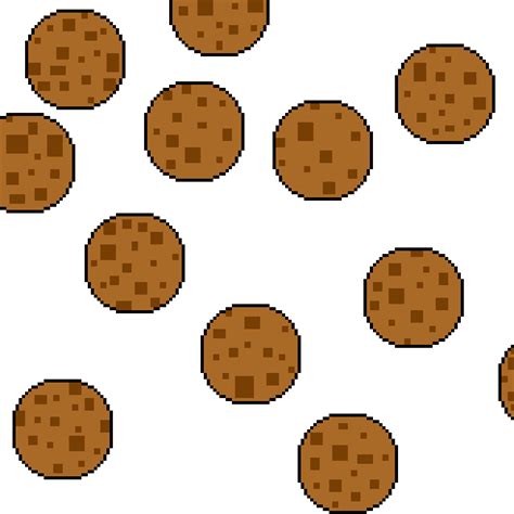 Raining cookies from the cookie clicker game pixel art