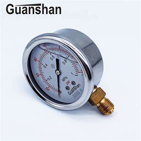 Bourdon Tube Pressure Gauge Stainless Steel Case Liquid Filled Case