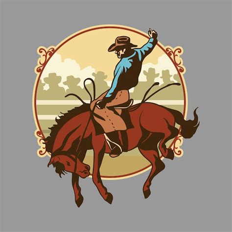 Premium Vector Rodeo Horse Retro Poster