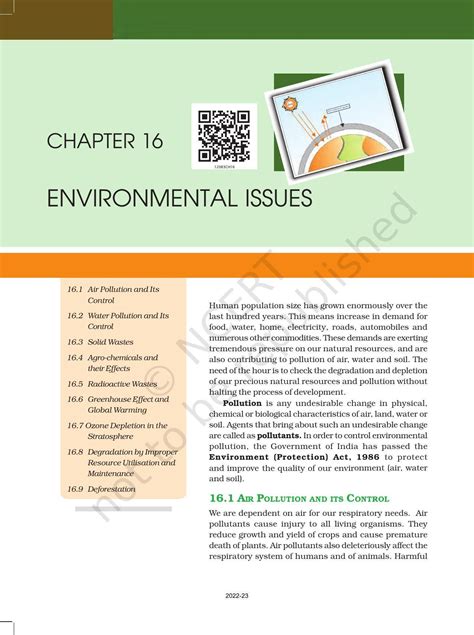 Ncert Book For Class 12 Biology Chapter 16 Environmental Issues Indcareer Docs