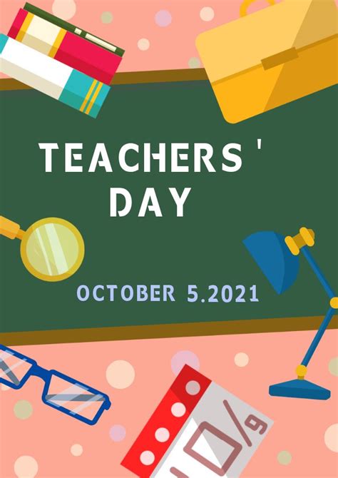 Cartoon Style Poster Celebrating World Teachers Day With Fun Teaching
