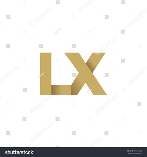 Initial Letters LX Overlapping Fold Logo Brown Royalty Free Stock